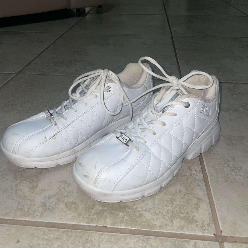 Fila White Quilted Sneakers